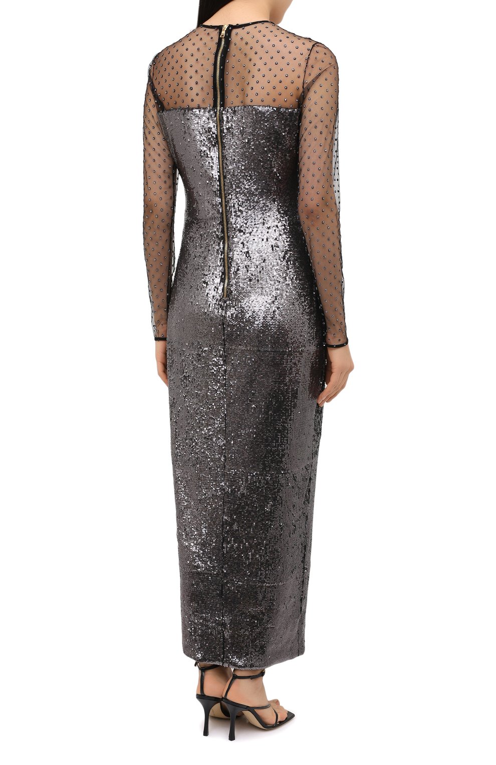 Платье BALMAIN серого цвета по цене 238500 руб., арт. UF06869/X443, фото 4 Платье BALMAIN, арт. UF06869/X443, фото 4