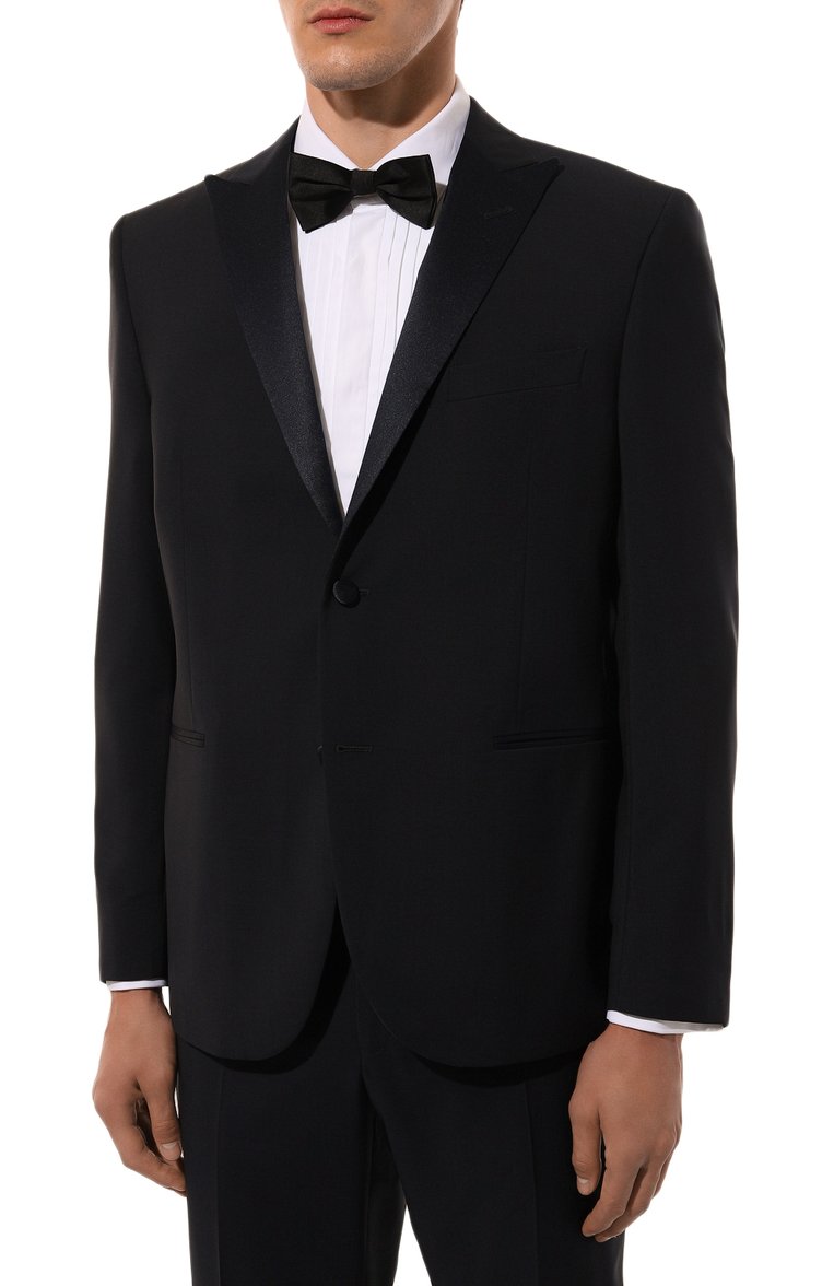 Мужской шерстяной смокинг CORNELIANI темно-синего цвета, �арт. 936T02-935T06/9394135 | Фото 2 (Материал внешний: Шерсть; Рукава: Длинные; Костюмы М: Однобортный; Стили: Классический; Автоматизация ТО: Проставлено; Автоматизация состава: Проставлено)