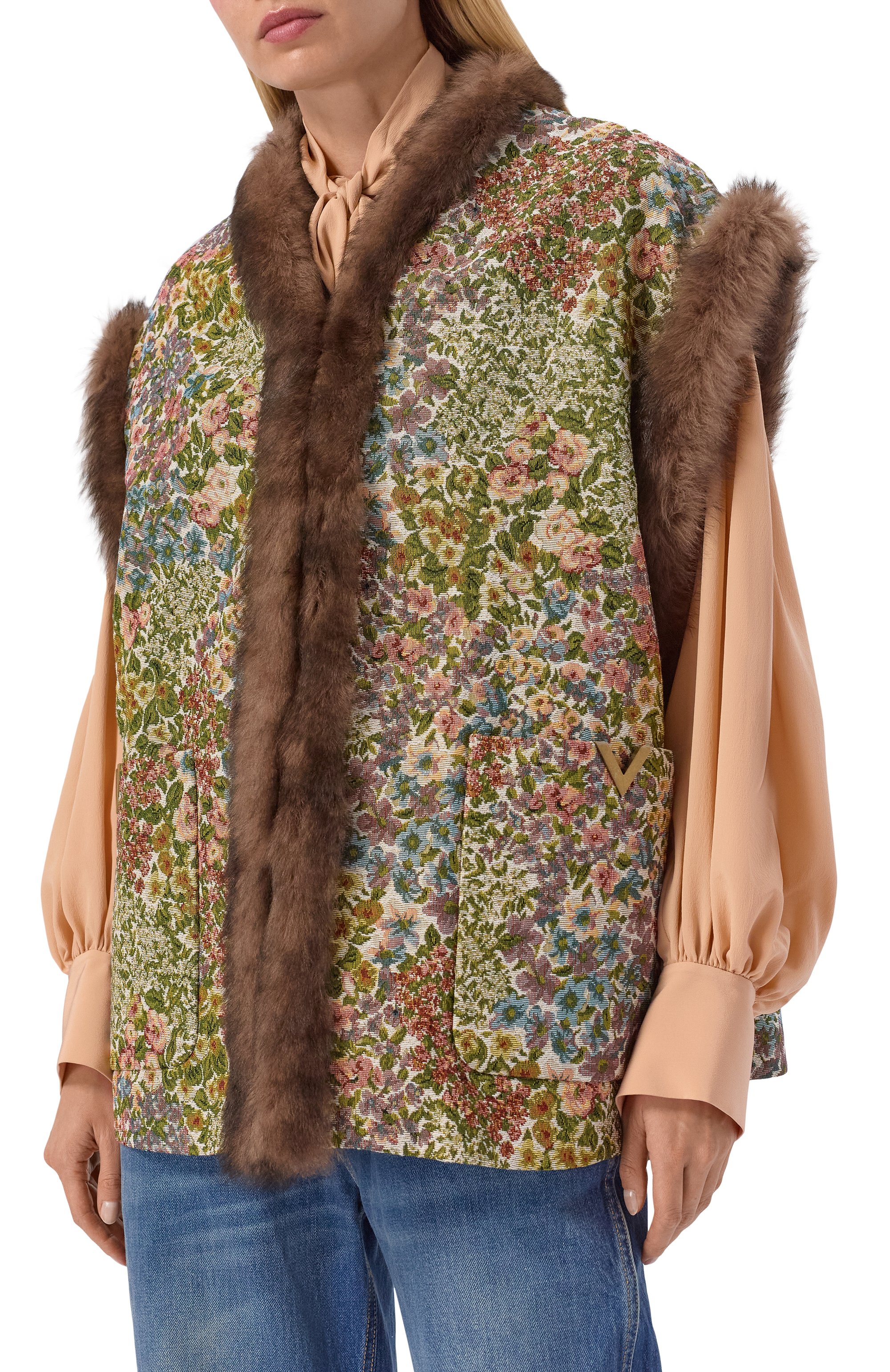 Жилет с отделкой из ягненка VALENTINO, арт. 8B3CF0T2/9YL, фото 3