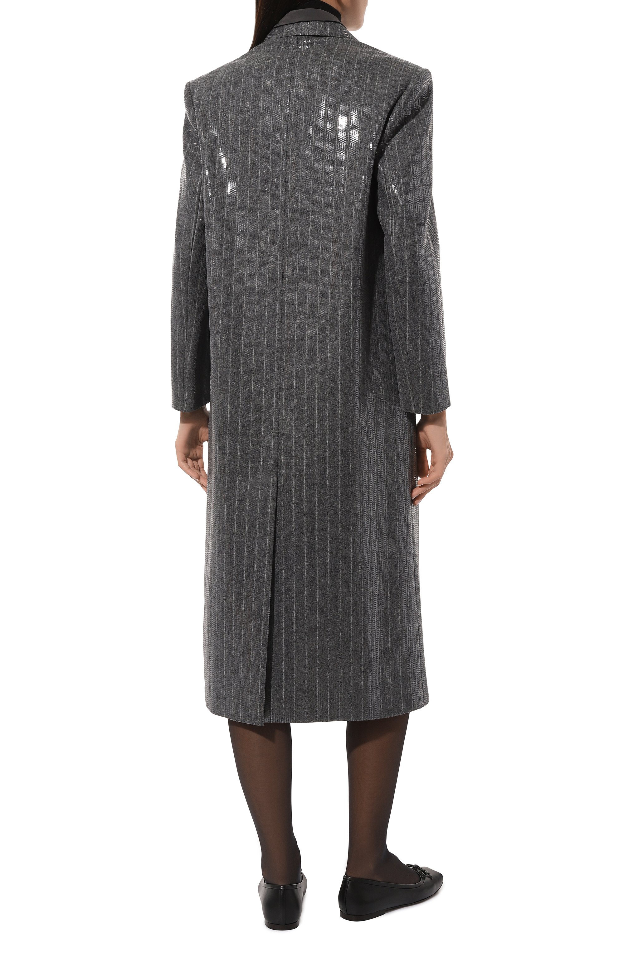 Шерстяное пальто с отделкой пайетками BRUNELLO CUCINELLI, арт. ME2089827, фото 4