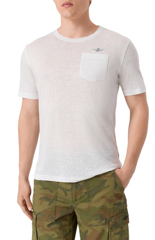 Льняная футболка Aeronautica Militare 251TS2402J679 Белый  251TS2402J679 Фото 3