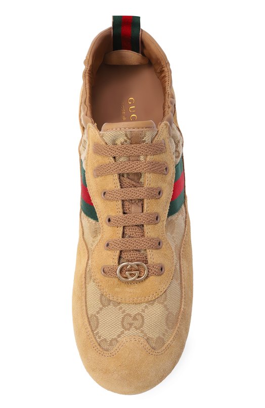 Комбинированные кеды Shift Gucci 857963/AAF10 Бежевый  857963/AAF10 Фото 6