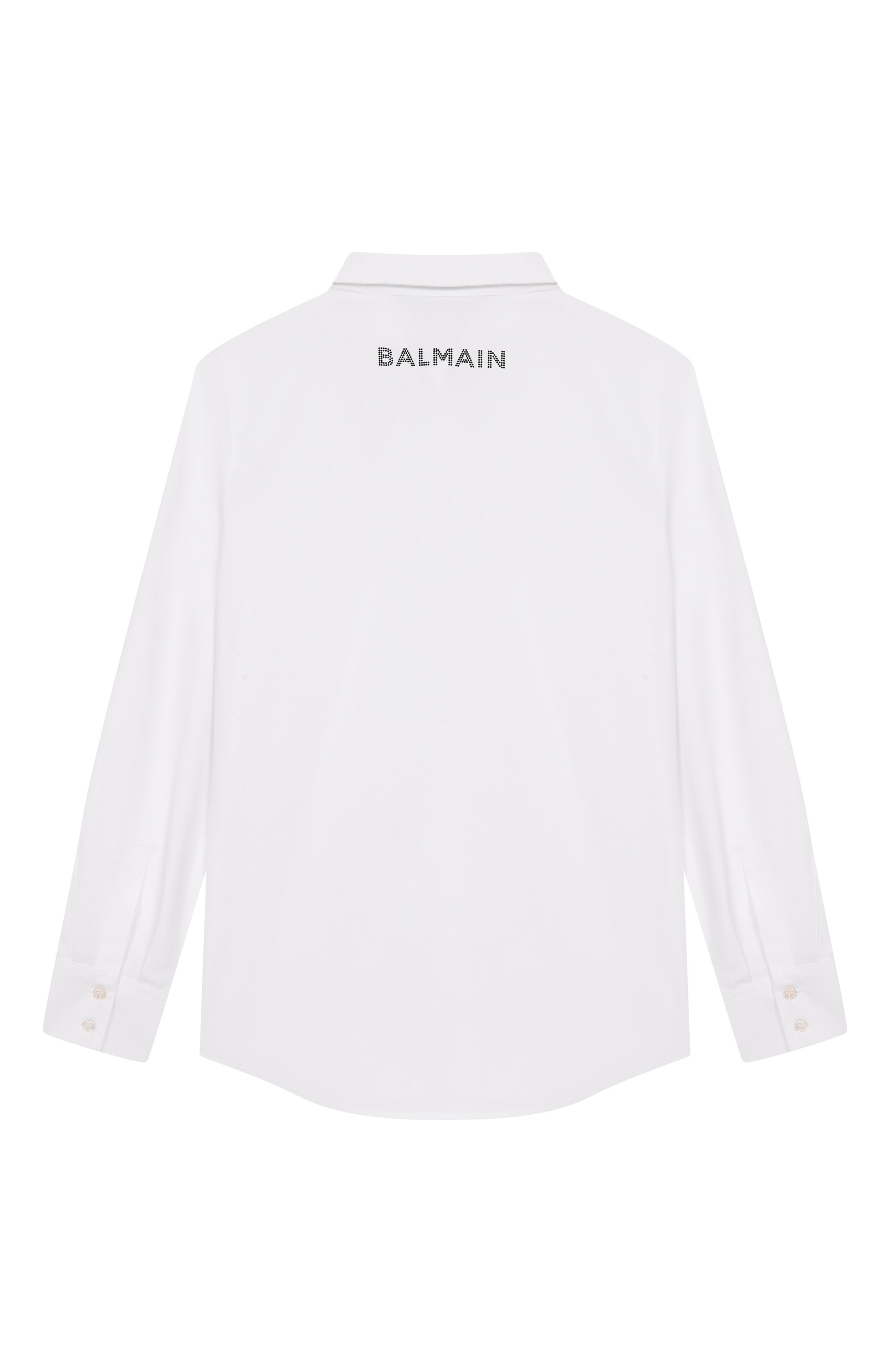 Хлопковая рубашка с отделкой стразами BALMAIN, арт. BX5A20, фото 2