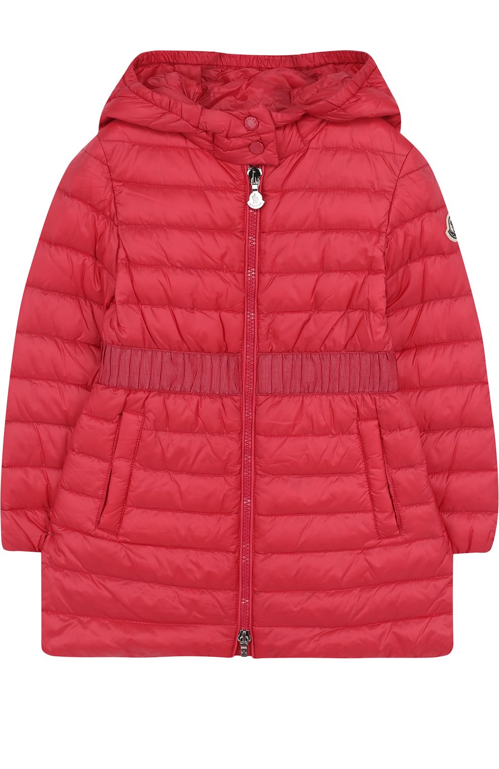 Стеганое пуховое пальто с капюшоном и эластичной вставкой на поясе MONCLER ENFANT, арт. D1-954-49915-99-53048/8-10A, фото 1