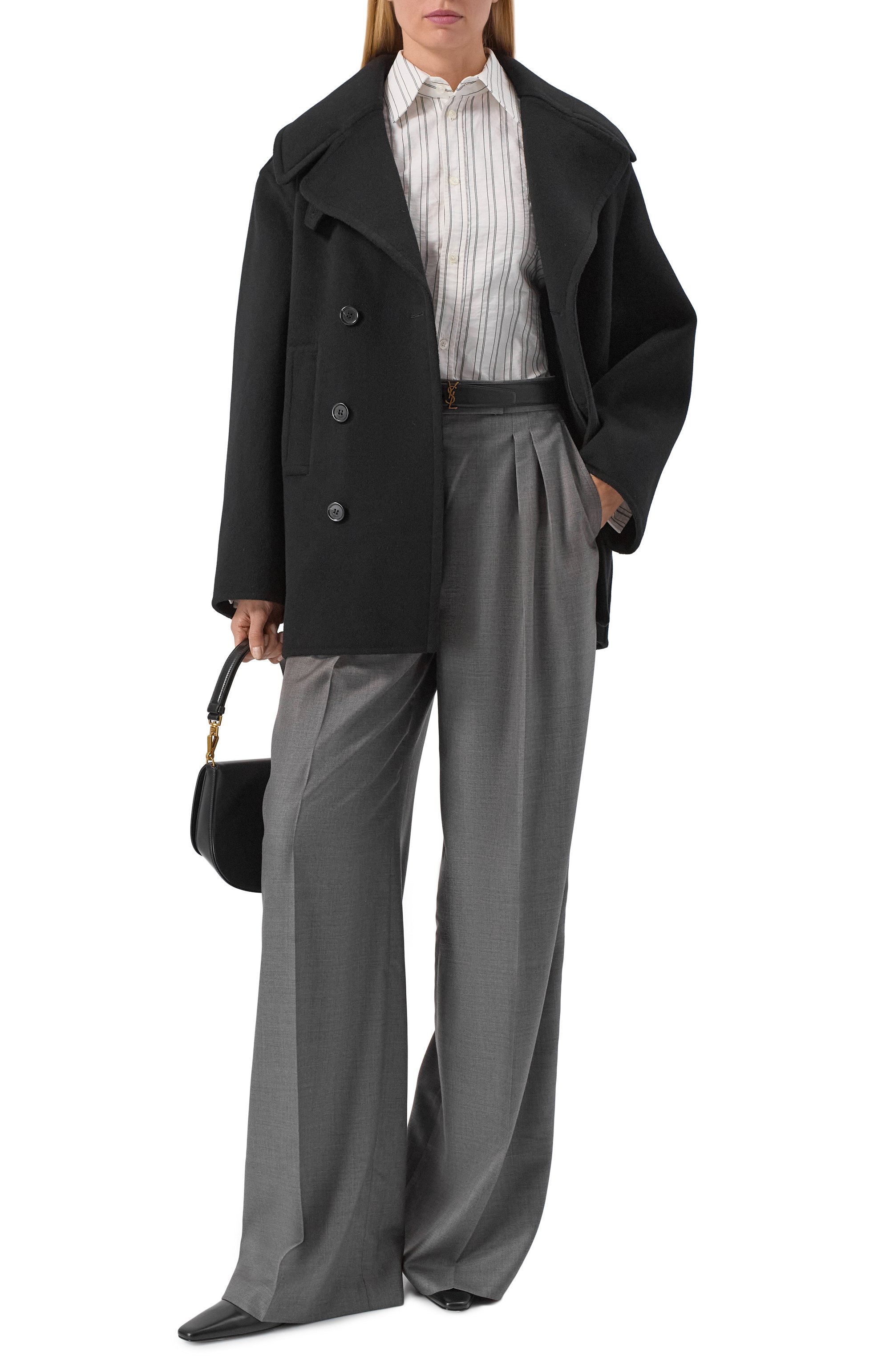 Шерстяное полупальто SAINT LAURENT, арт. 838047/Y060R, фото 2