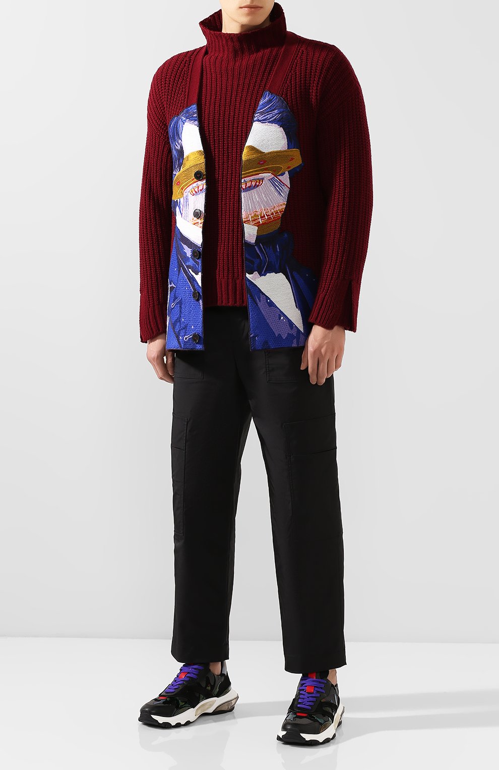 Свитер из смеси шерсти и кашемира VALENTINO бордового цвета по цене 116500 руб., арт. SV0KC05J5QN, фото 2 Свитер из смеси шерсти и кашемира VALENTINO, арт. SV0KC05J5QN, фото 2