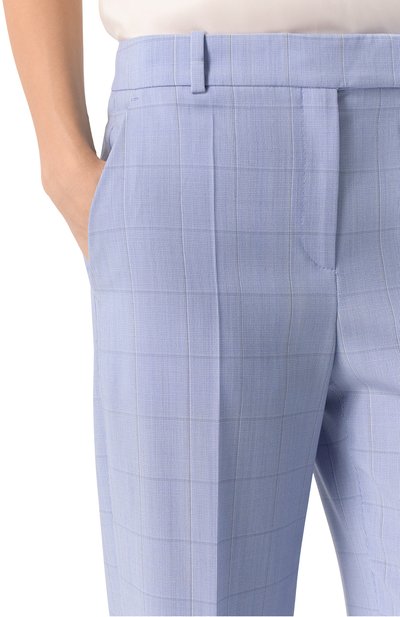 Шерстяные брюки BOSS голубого цвета по цене 27500 руб., арт. 50534529, фото 5 Шерстяные брюки BOSS, арт. 50534529, фото 5