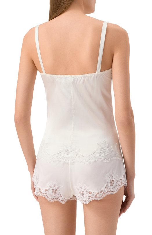 Топ из шелка и хлопка Dolce & Gabbana 07A00T/FUAD8 Белый  07A00T/FUAD8 Фото 4