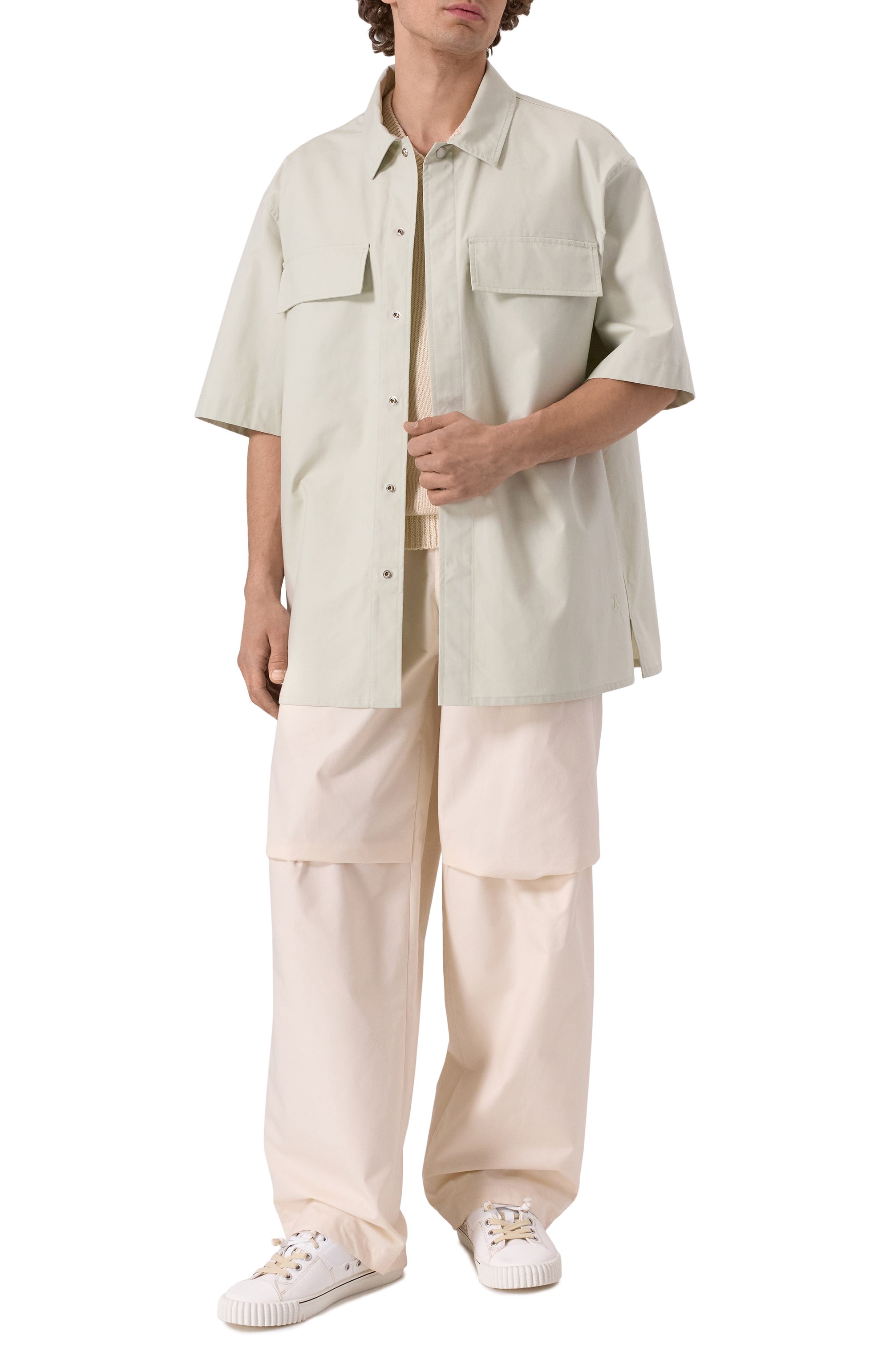 Хлопковая рубашка JIL SANDER светло-зеленого цвета по цене 135500 руб., арт. J47DL0163-J45296, фото 2 Хлопковая рубашка JIL SANDER, арт. J47DL0163-J45296, фото 2