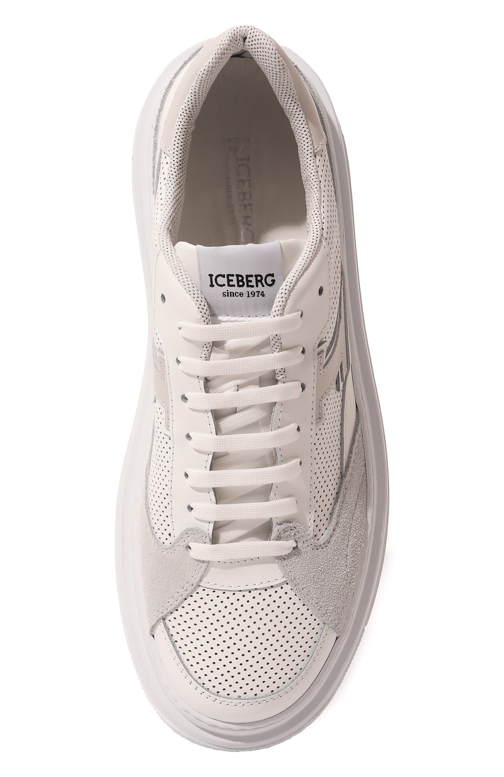 Кожаные кеды ICEBERG белого цвета по цене 39950 руб., арт. IU161002, фото 6 Кожаные кеды ICEBERG, арт. IU161002, фото 6