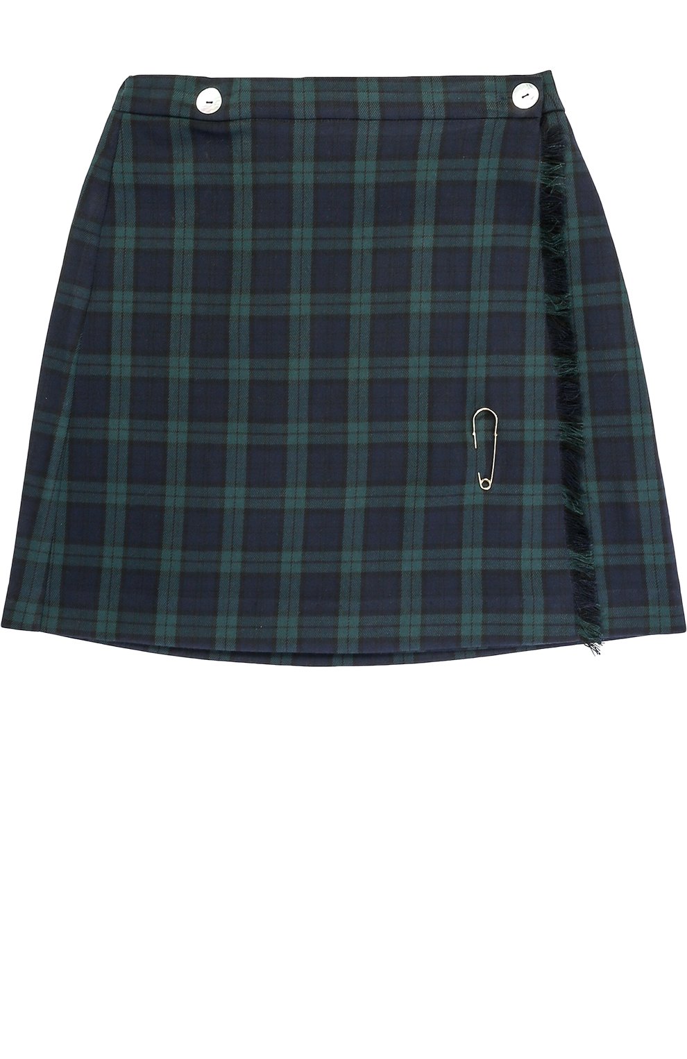 Шерстяная мини-юбка в клетку с бахромой и булавкой CAF, арт. 54-SP/6A-8A, фото 1