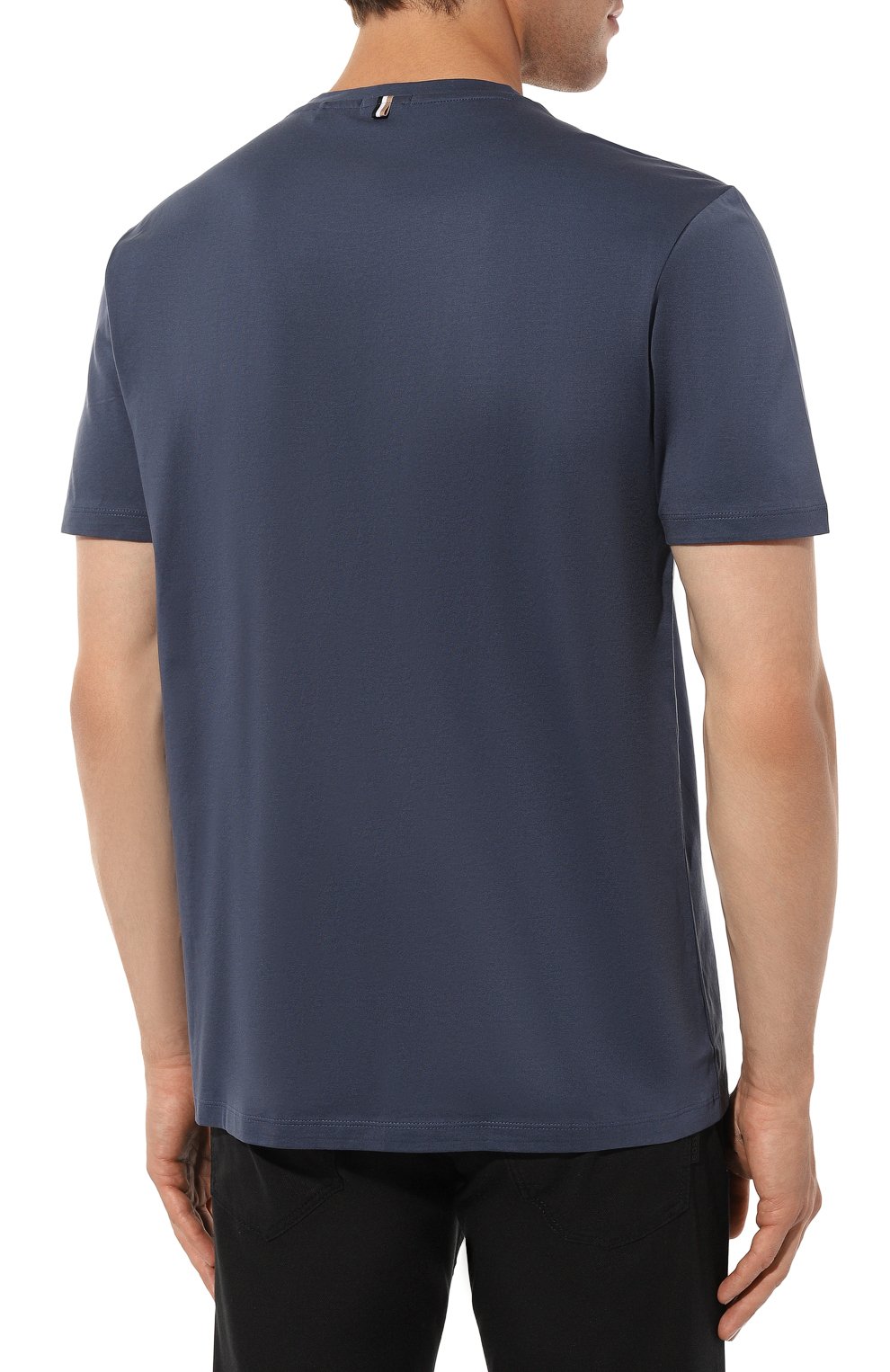 Хлопковая футболка BOSS синего цвета по цене 11950 руб., арт. 50468395, фото 4 Хлопковая футболка BOSS, арт. 50468395, фото 4