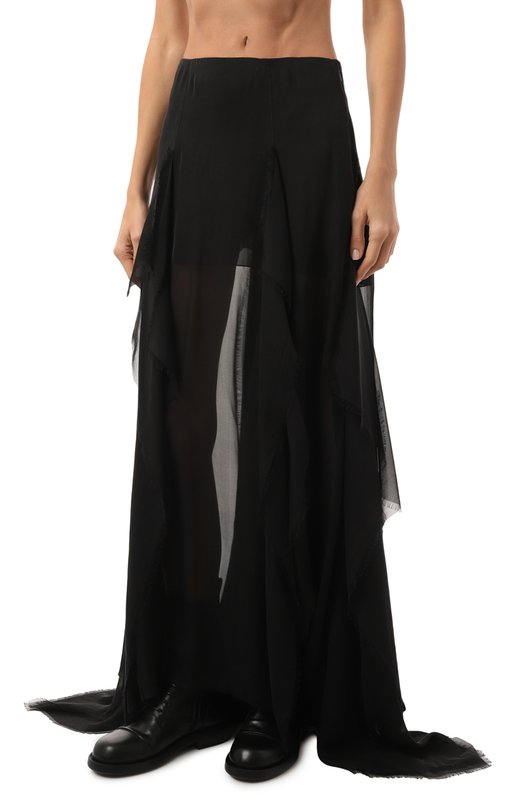 Шелковая юбка Ann Demeulemeester 2402-W-SK08-FA239-099 Чёрный  2402-W-SK08-FA239-099 Фото 3