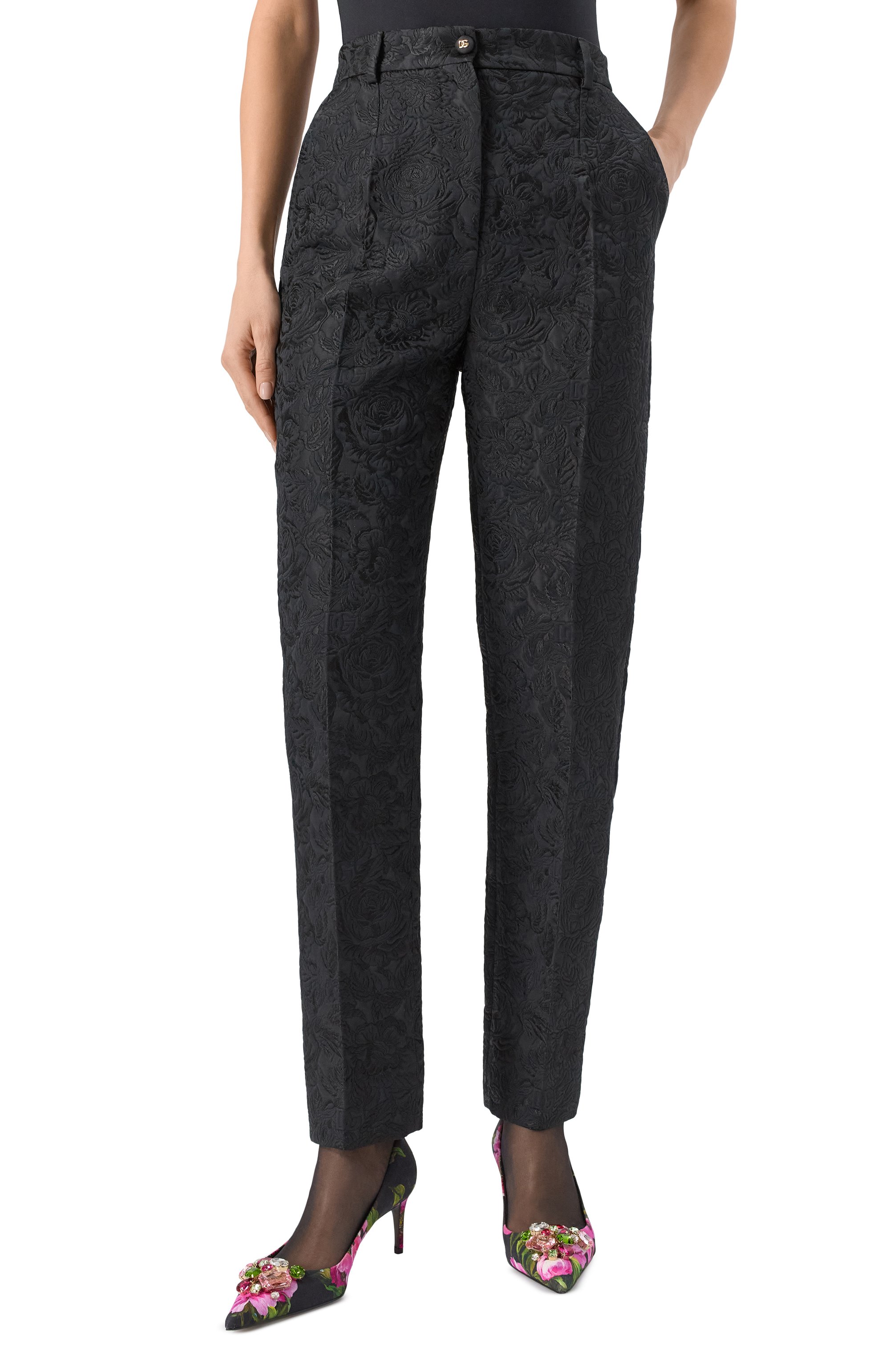 Брюки из хлопка и шелка DOLCE & GABBANA, арт. FTAM2T/HJMQK, фото 3