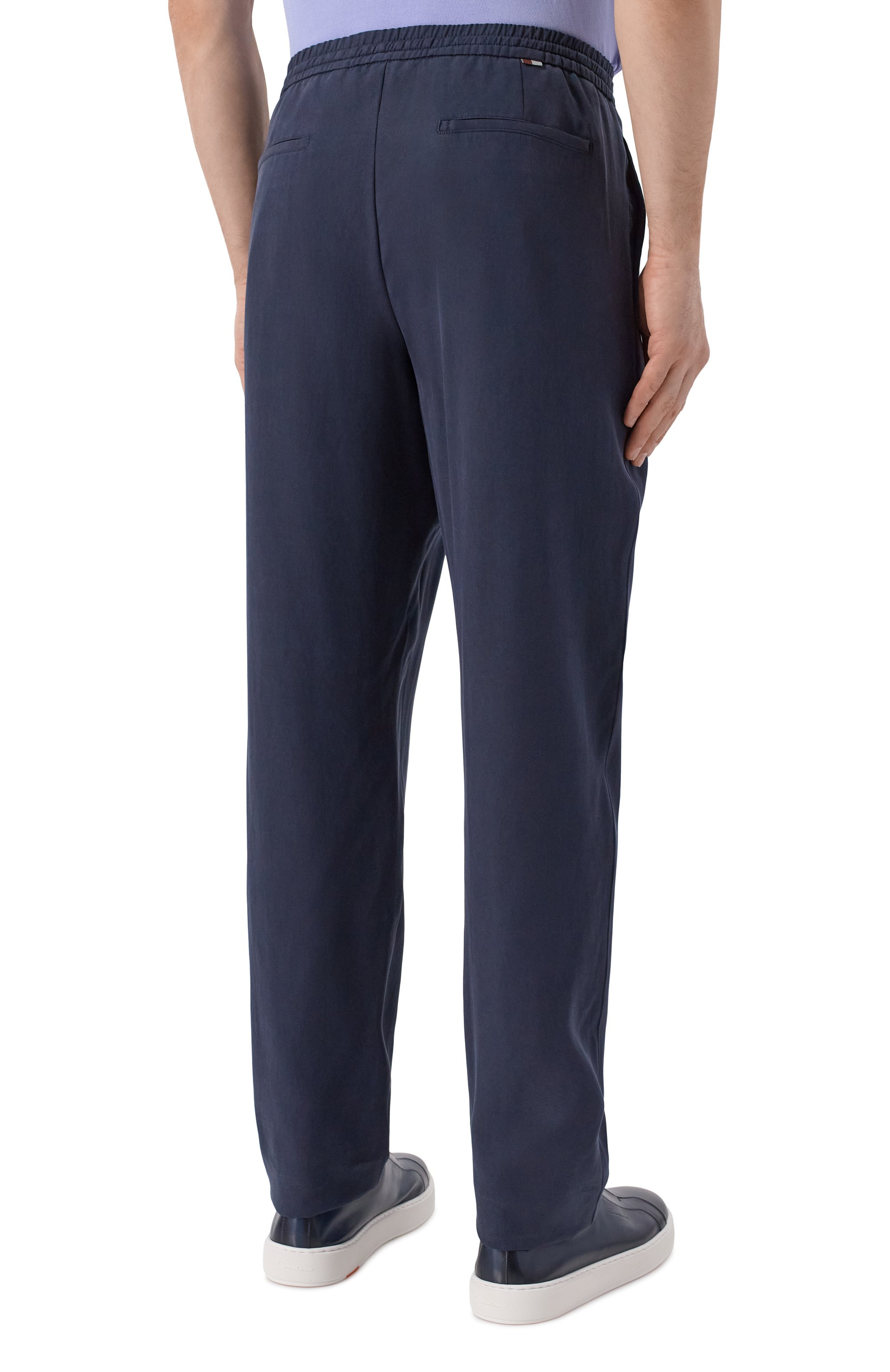 Брюки из лиоцелла CANALI темно-синего цвета по цене 62200 руб., арт. U97003/AE05574, фото 4 Брюки из лиоцелла CANALI, арт. U97003/AE05574, фото 4