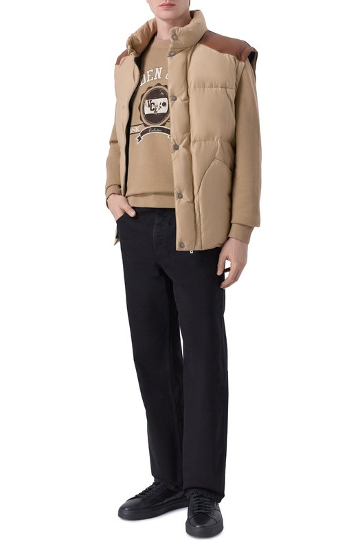 Хлопковый свитшот Golden Goose Deluxe Brand GMP01223.P002144 Бежевый  GMP01223.P002144 Фото 2