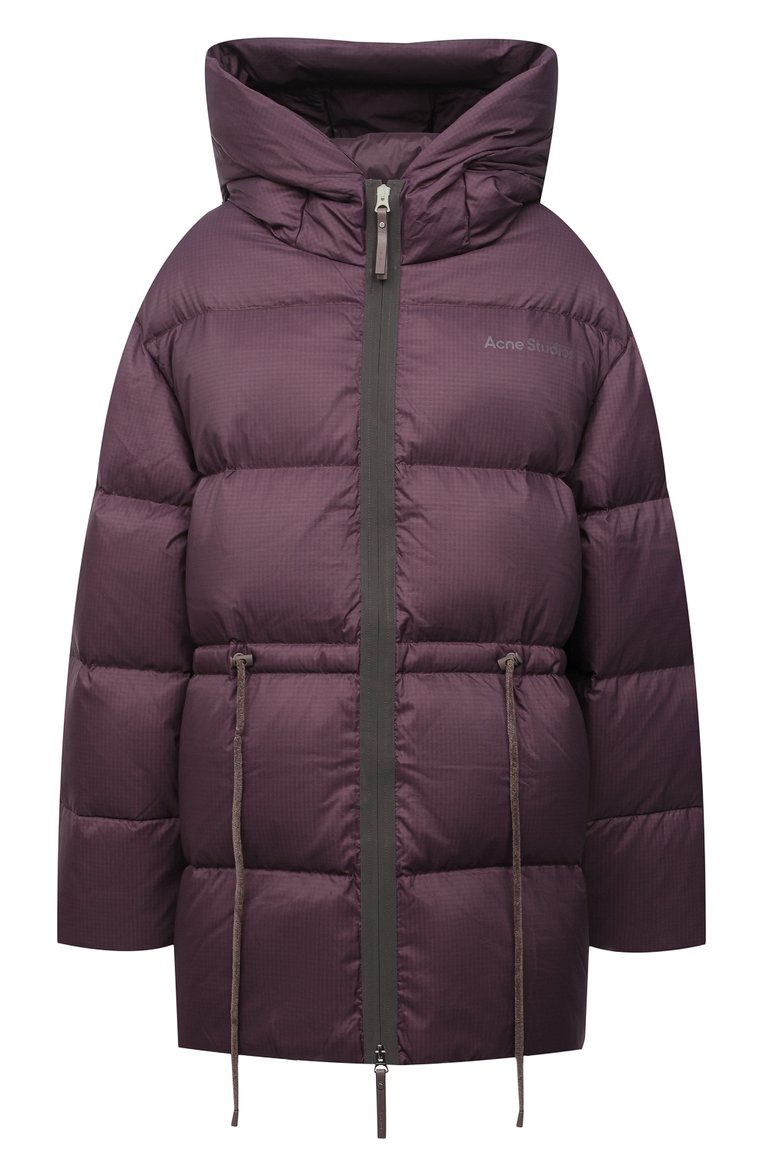 Женский пуховик ACNE STUDIOS фиолетового цвета, арт. A90286 | Фото 1 (Материал утеплителя: Пух и перо; Материал подклада: Синтетический материал; Материал внешний: Синтетический материал; Стили: Спорт-шик; Женское Кросс-КТ: Пуховик-куртка; Длина (верхняя одежда): До середины бедра; Рукава: Длинные; Кросс-КТ: Пуховик)