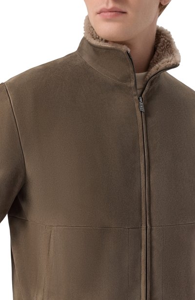 Замшевый бомбер с воротником из овчины CORNELIANI, арт. 28L5Q5/2A20213, фото 5