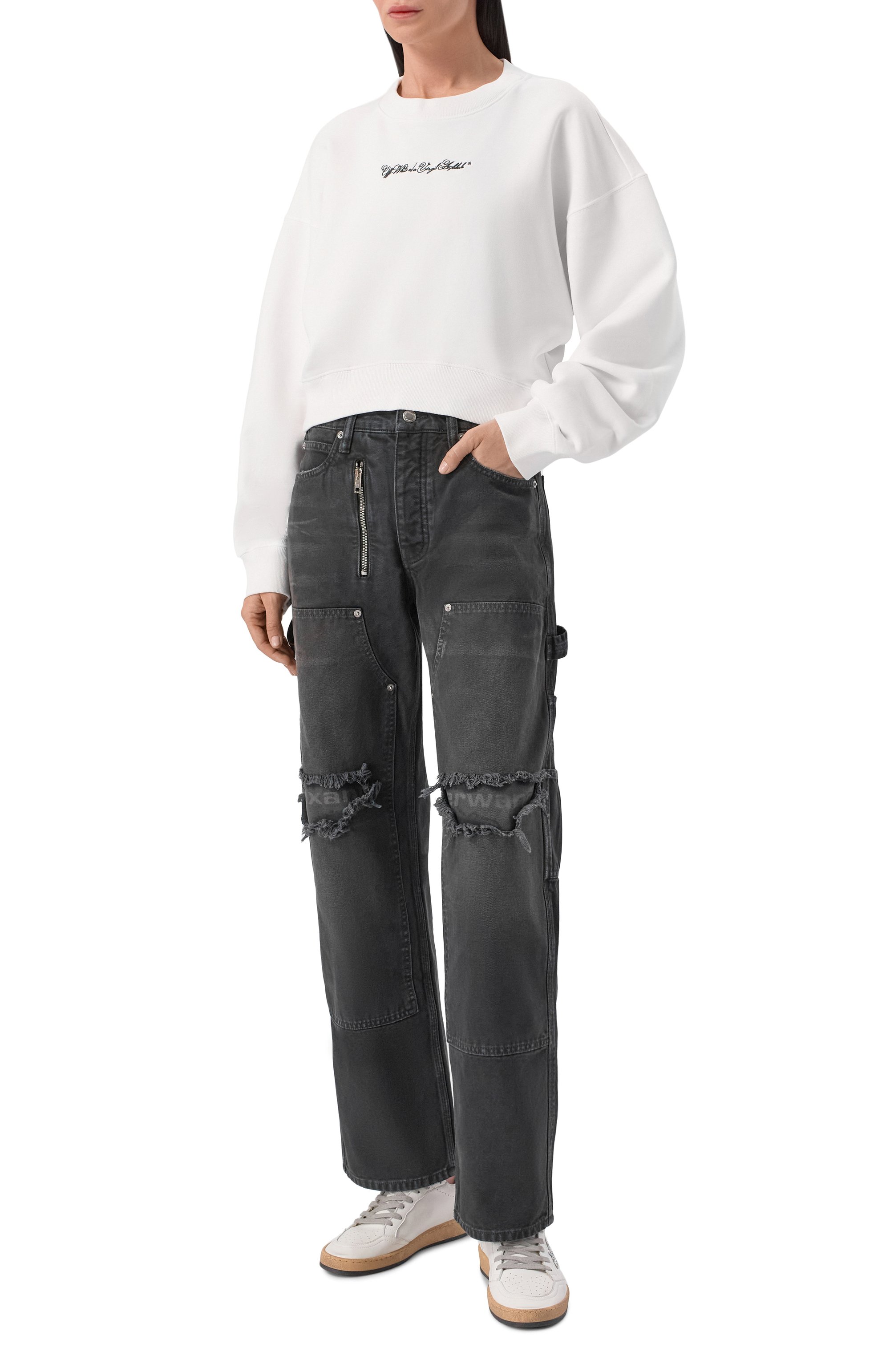 Хлопковый свитшот OFF-WHITE, арт. 2BA079S26FLE001, фото 2