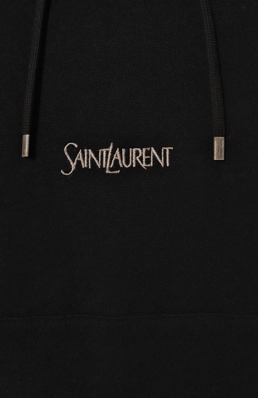 Хлопковое худи Saint Laurent 757076/Y36SW Чёрный  757076/Y36SW Фото 5