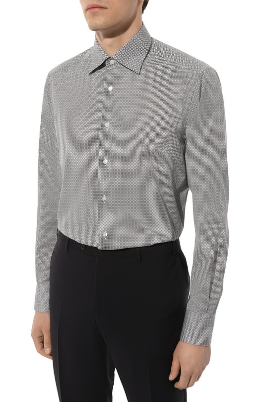 Хлопковая рубашка Stefano Ricci MS004775/C2503 Чёрно-белый  MS004775/C2503 Фото 4