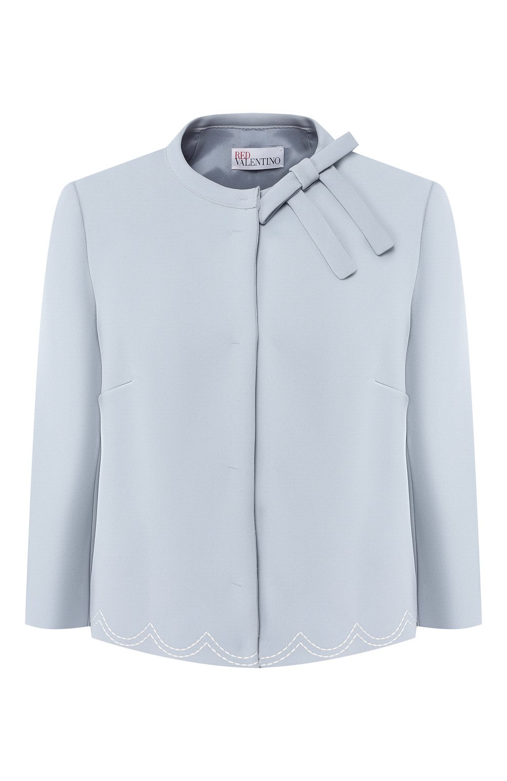 Укороченный жакет REDVALENTINO голубого цвета по цене 67550 руб., арт. RR3CEA25/1FR, фото 1 Укороченный жакет REDVALENTINO, арт. RR3CEA25/1FR, фото 1