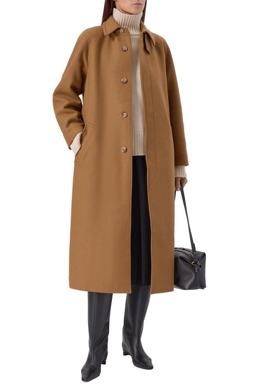 Шерстяное пальто A.P.C. F01533/WVBEB Бежевый  F01533/WVBEB Фото 2