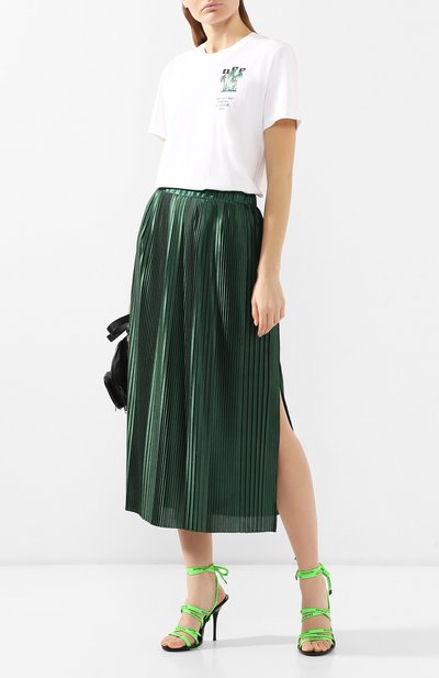 Хлопковая футболка OFF-WHITE белого цвета по цене 19250 руб., арт. 0WAA049R19B070450140, фото 2 Хлопковая футболка OFF-WHITE, арт. 0WAA049R19B070450140, фото 2