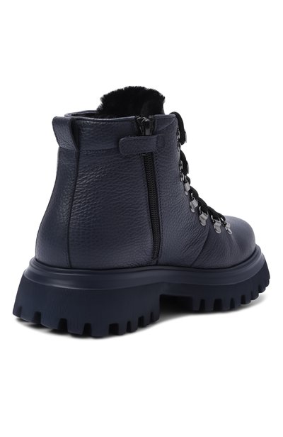 Кожаные ботинки DOLCE & GABBANA темно-синего цвета по цене 72000 руб., арт. DA5362/A0722_002, фото 3 Кожаные ботинки DOLCE & GABBANA, арт. DA5362/A0722_002, фото 3