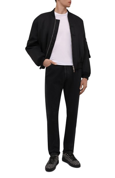 Текстильные кеды b-court BALMAIN черного цвета по цене 62250 руб., арт. XM1VI288/TJCM, фото 2 Текстильные кеды b-court BALMAIN, арт. XM1VI288/TJCM, фото 2