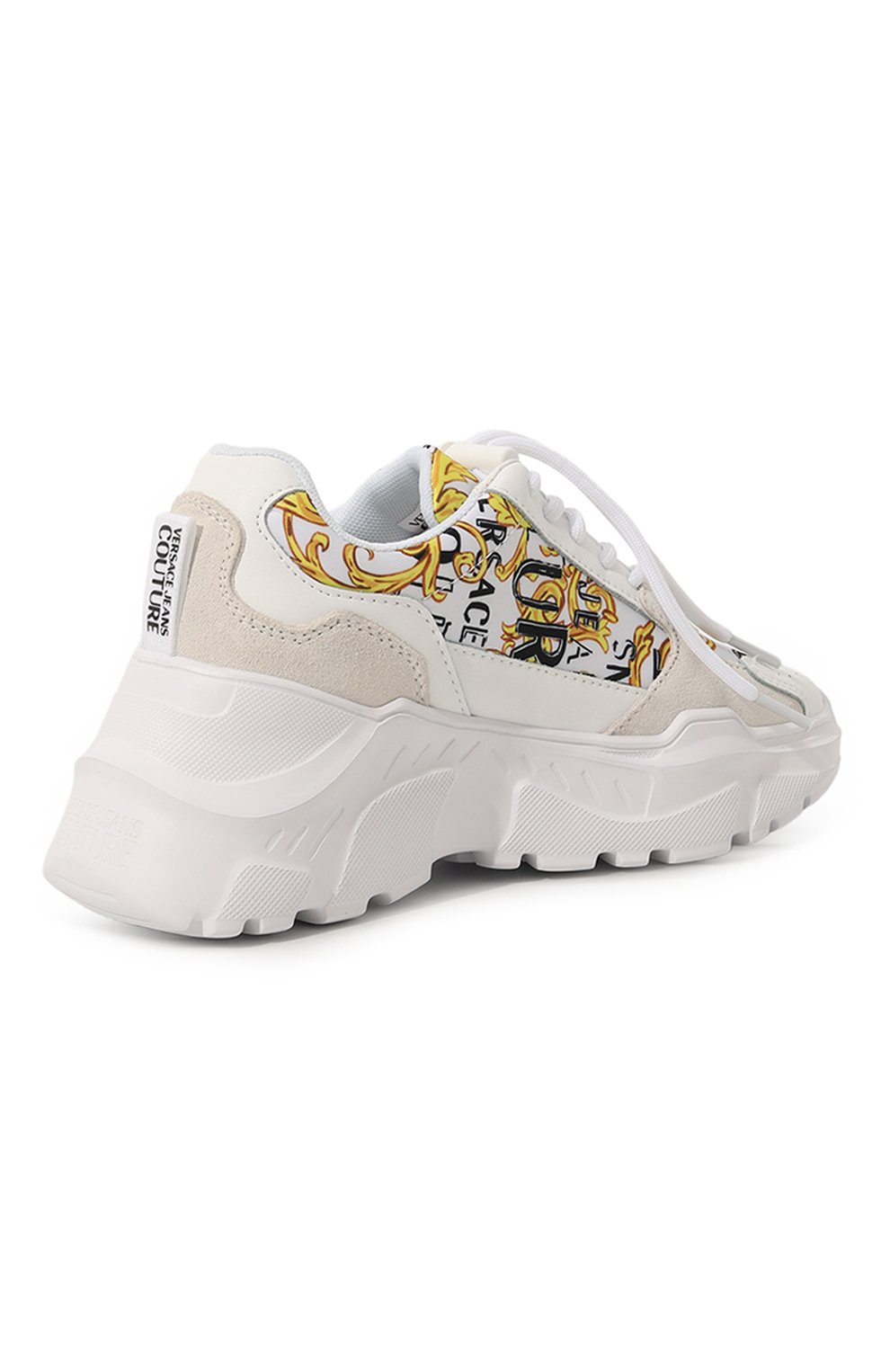 Комбинированные кроссовки speedtrack VERSACE JEANS COUTURE белого цвета по цене 26150 руб., арт. 74VA3SC7/ZP231/35, фото 3 Комбинированные кроссовки speedtrack VERSACE JEANS COUTURE, арт. 74VA3SC7/ZP231/35, фото 3