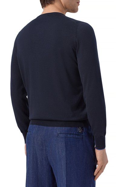 Джемпер из шелка и хлопка GRAN SASSO темно-синего цвета по цене 38650 руб., арт. 43167/16290, фото 4 Джемпер из шелка и хлопка GRAN SASSO, арт. 43167/16290, фото 4