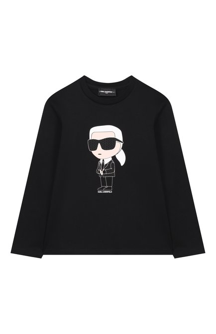 Хлопковый лонгслив KARL LAGERFELD KIDS, арт. Z30953