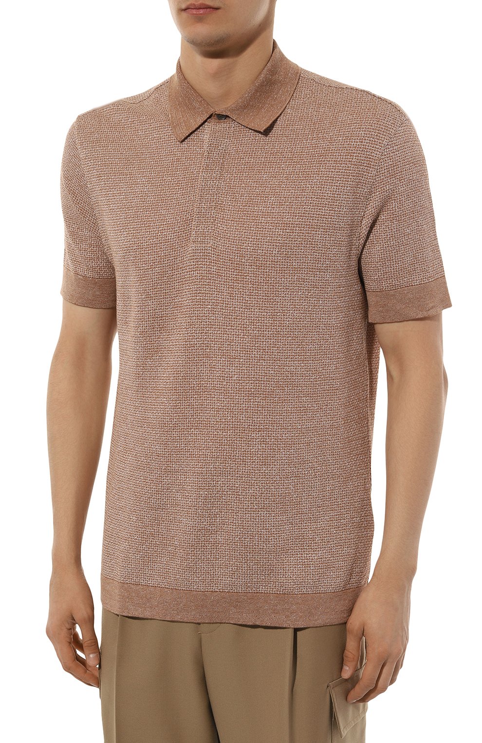 Поло из хлопка и льна ZEGNA, арт. UD372A7/D727, фото 3