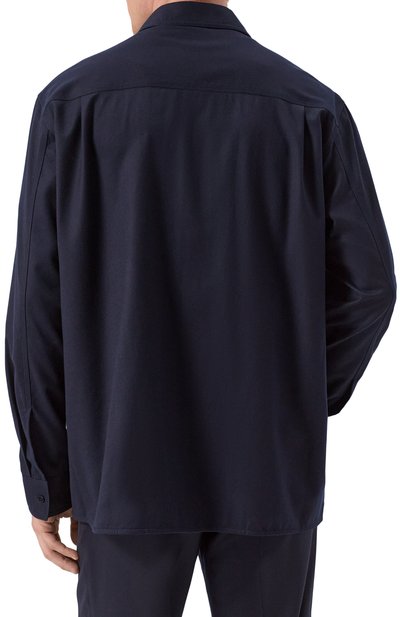 Рубашка из шерсти и шелка ZILLI темно-синего цвета по цене 138500 руб., арт. SP0B01M024091001U, фото 4 Рубашка из шерсти и шелка ZILLI, арт. SP0B01M024091001U, фото 4