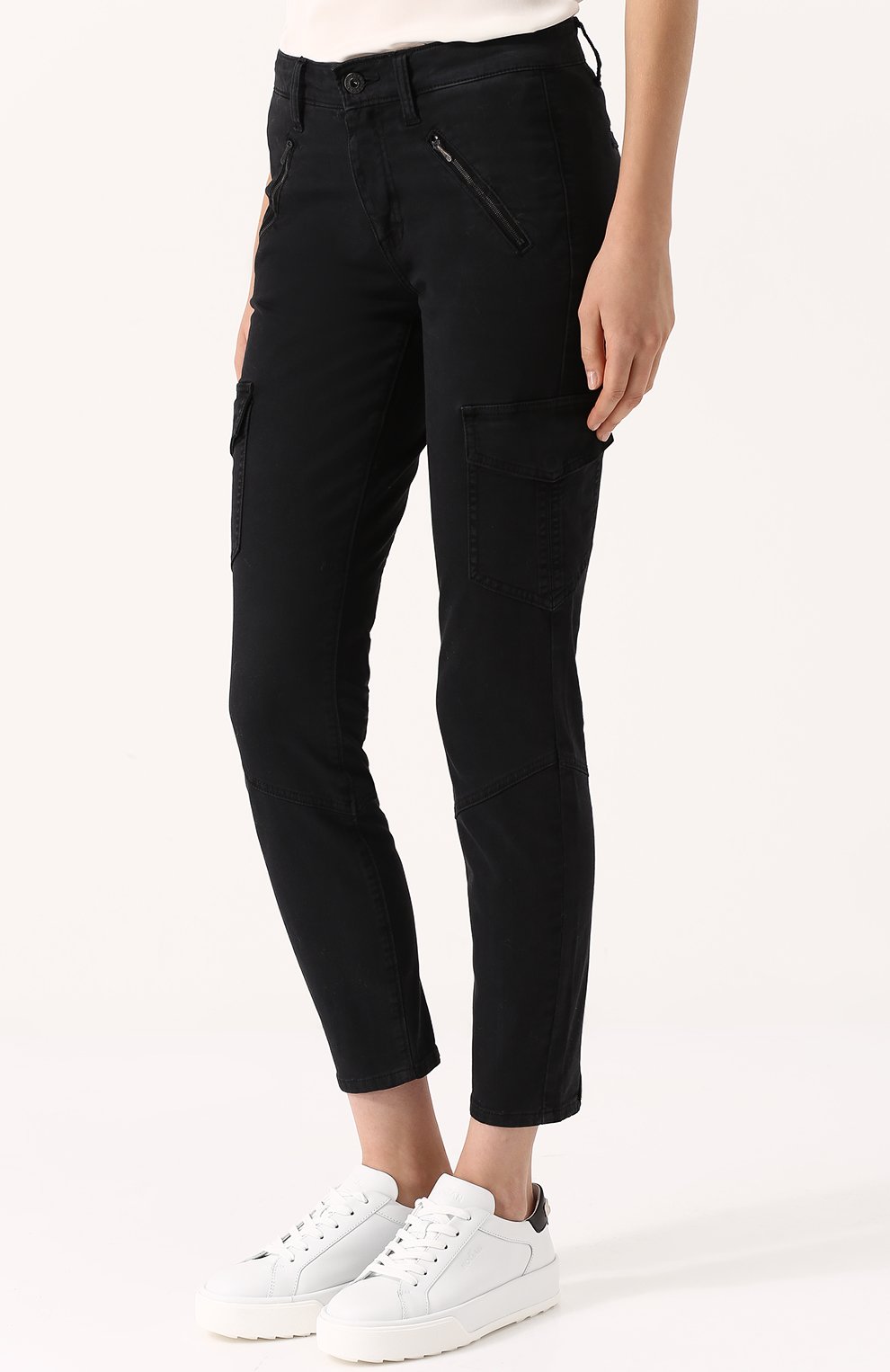 Укороченные джинсы с потертостями AG ADRIANO GOLDSCHMIED, арт. BES1785/SUL-BLK, фото 3