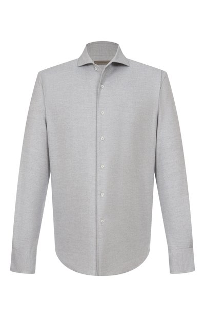 Рубашка из хлопка и кашемира CORNELIANI серого цвета по цене 46850 руб., арт. 26P156-2611629, фото 1 Рубашка из хлопка и кашемира CORNELIANI, арт. 26P156-2611629, фото 1
