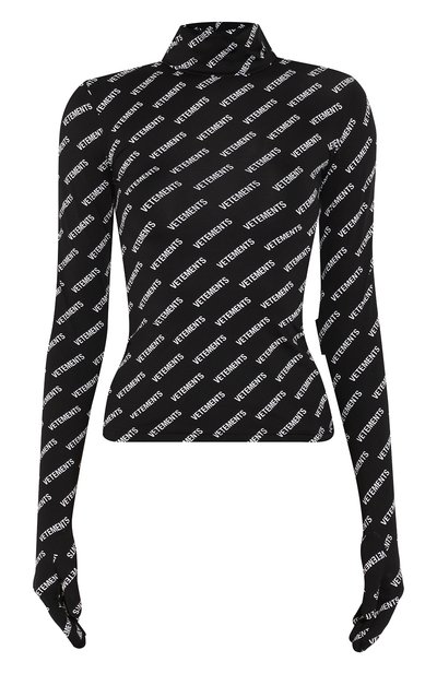 Женская водолазка с логотипом бренда VETEMENTS, арт. SS20T0002 2613/W/BLACK/WHITE