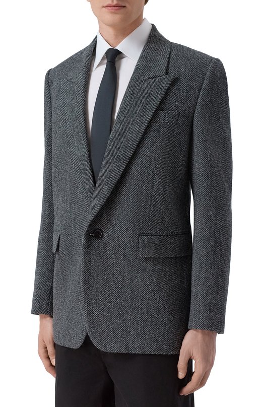 Шерстяной пиджак Saint Laurent 837196/Y3D06 Серый  837196/Y3D06 Фото 3