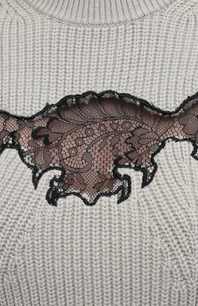 Свитер из хлопка и шерсти SELF-PORTRAIT светло-зеленого цвета по цене 39300 руб., арт. PF21-001, фото 5 Свитер из хлопка и шерсти SELF-PORTRAIT, арт. PF21-001, фото 5