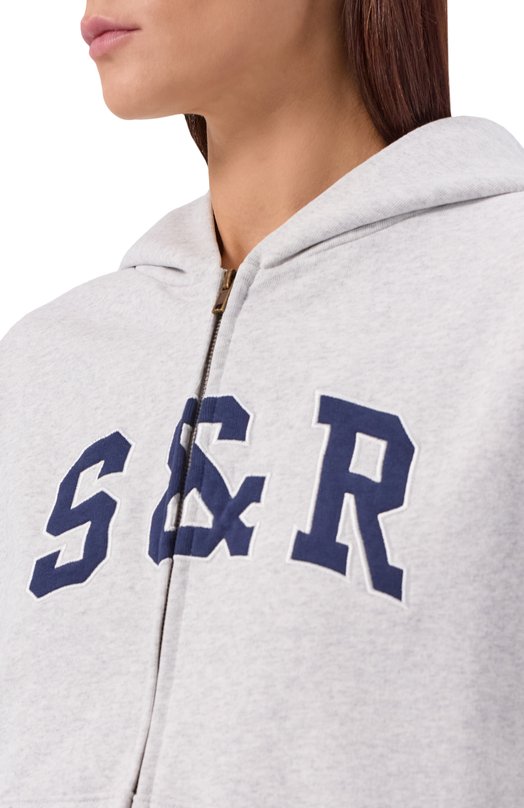 Хлопковая толстовка Sporty and Rich ST08864082GY03 Серый  ST08864082GY03 Фото 5