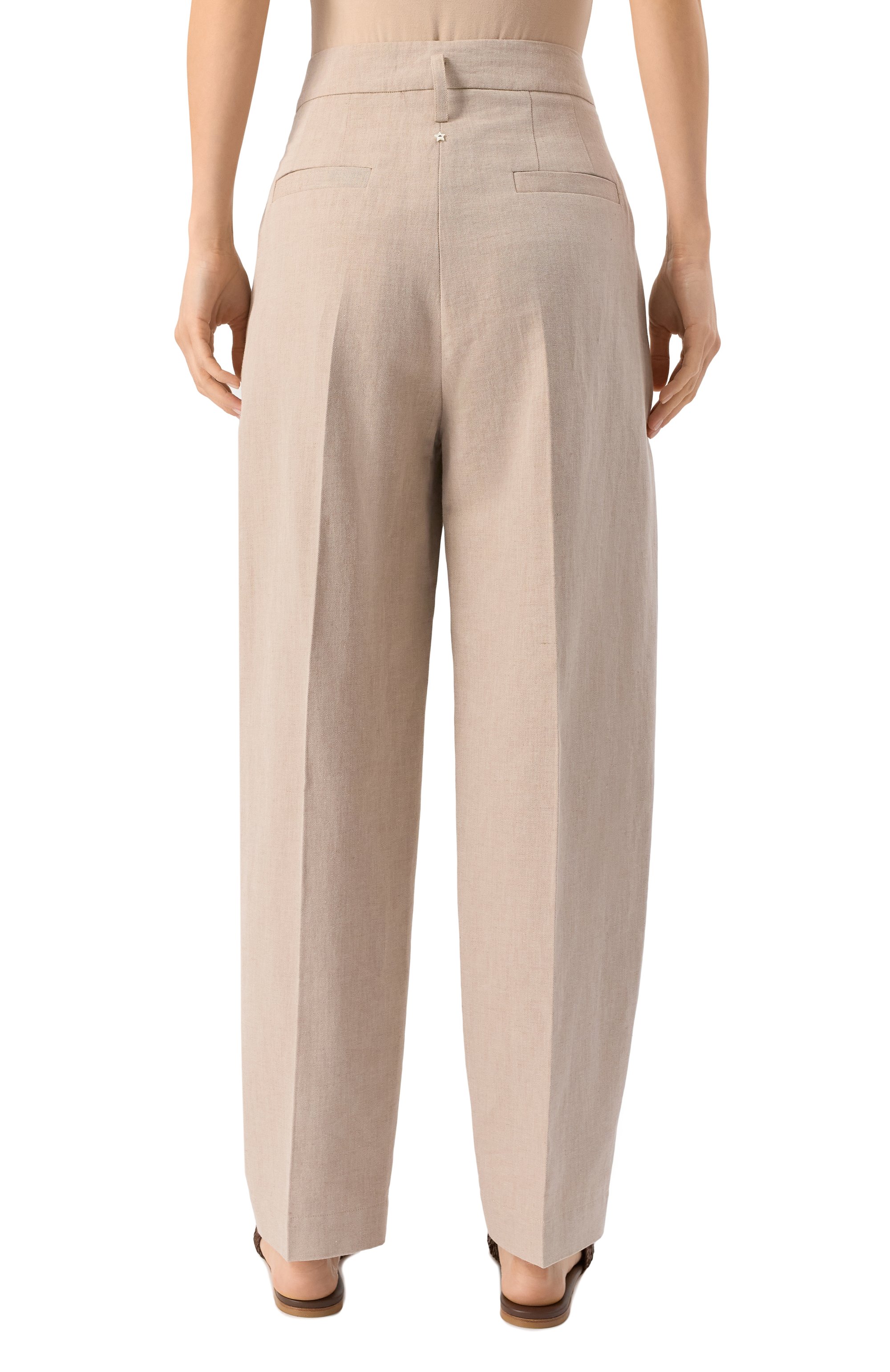 Брюки из хлопка и льна LORENA ANTONIAZZI, арт. E2536PA63A/9715, фото 4