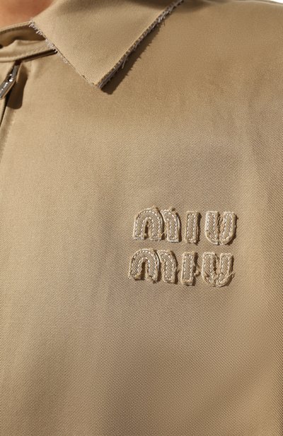 Хлопковая куртка MIU MIU бежевого цвета по цене 220000 руб., арт. ML843-1UPX-F0065, фото 5 Хлопковая куртка MIU MIU, арт. ML843-1UPX-F0065, фото 5