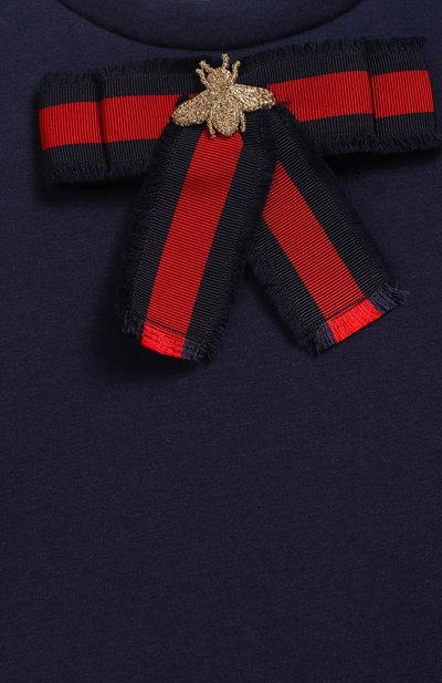 Хлопковый свитшот с бантом и металлизированной отделкой GUCCI, арт. 503947/X9073, фото 3