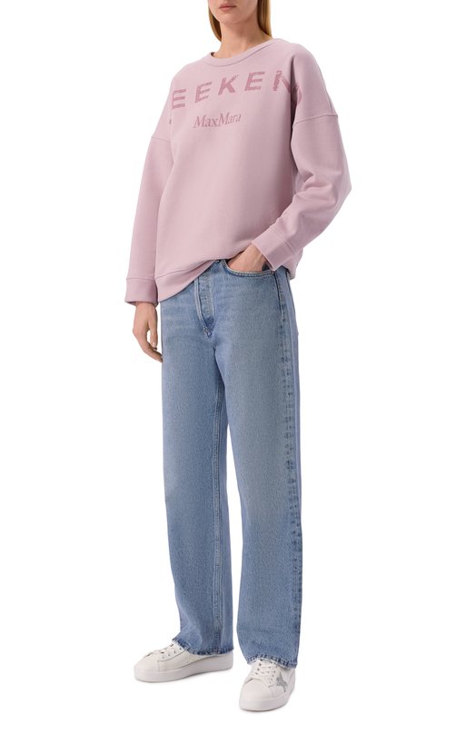 Хлопковый свитшот Weekend Max Mara G0MM0S0 Розовый  G0MM0S0 Фото 2