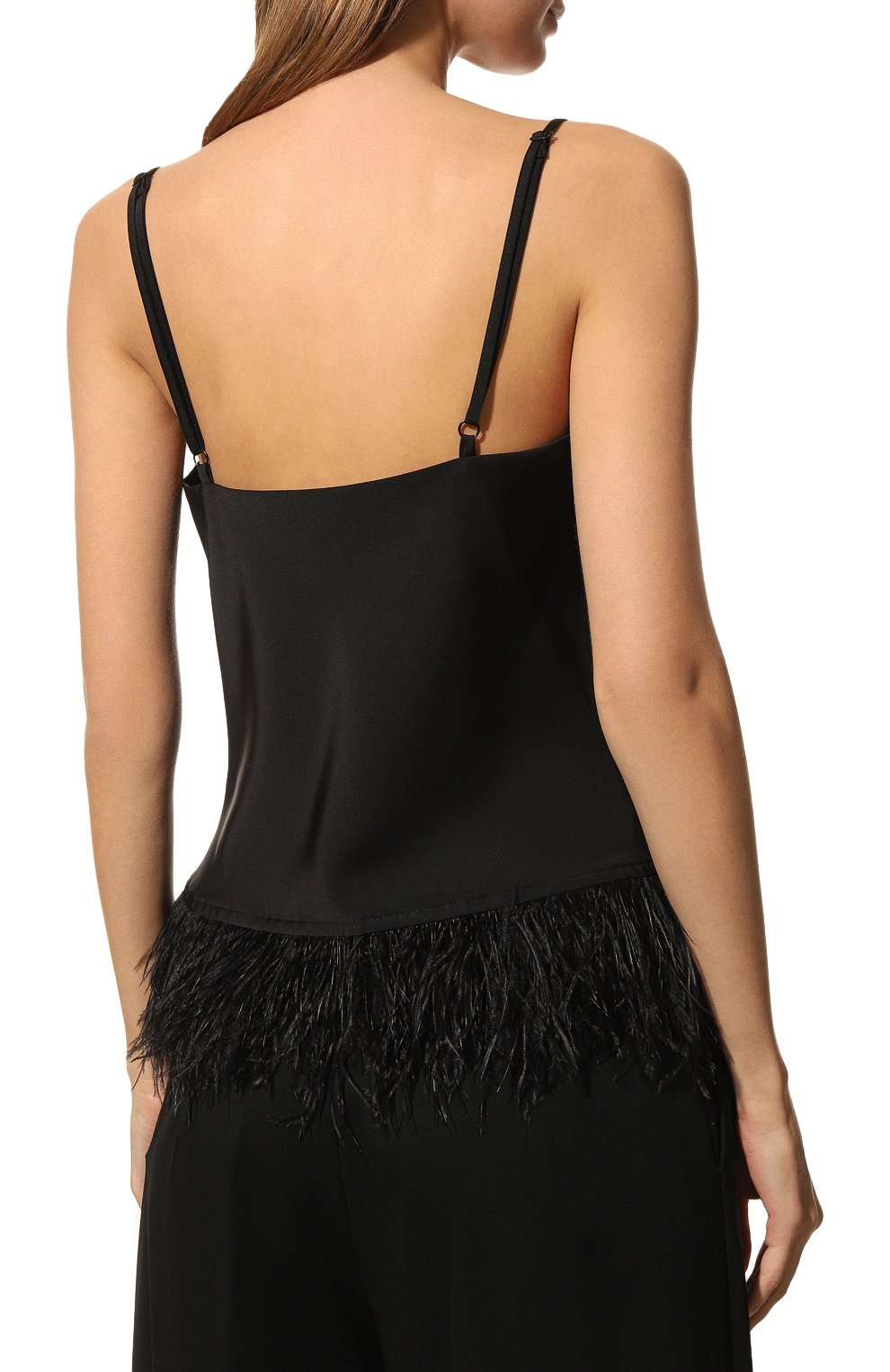 Топ с отделкой перьями SEVEN LAB черного цвета по цене 15750 руб., арт. TKF black, фото 4 Топ с отделкой перьями SEVEN LAB, арт. TKF black, фото 4