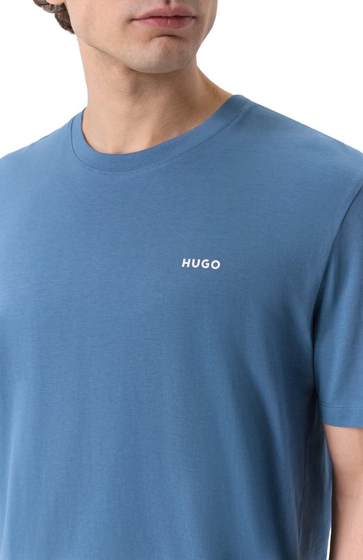 Хлопковая футболка HUGO 50466158 Синий  50466158 Фото 5