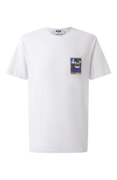 Мужская хлопковая футболка MSGM белого цвета, арт. 3840MM136/257002 | Фото 1 (Длина (для топов): Стандартные; Материал сплава: Проставлено; Рукава: Короткие; Драгоценные камни: Проставлено; Принт: С принтом; Стили: Кэжуэл; Материал внешний: Хлопок; Мужское Кросс-КТ: Футболка-одежда; Кросс-КТ: Джерси)