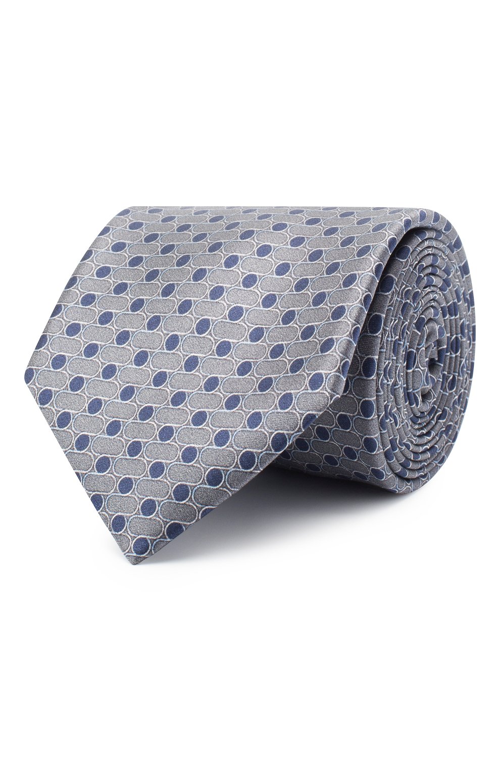Шелковый галстук ZILLI серого цвета по цене 28100 руб., арт. 51120/TIE, фото 1 Шелковый галстук ZILLI, арт. 51120/TIE, фото 1