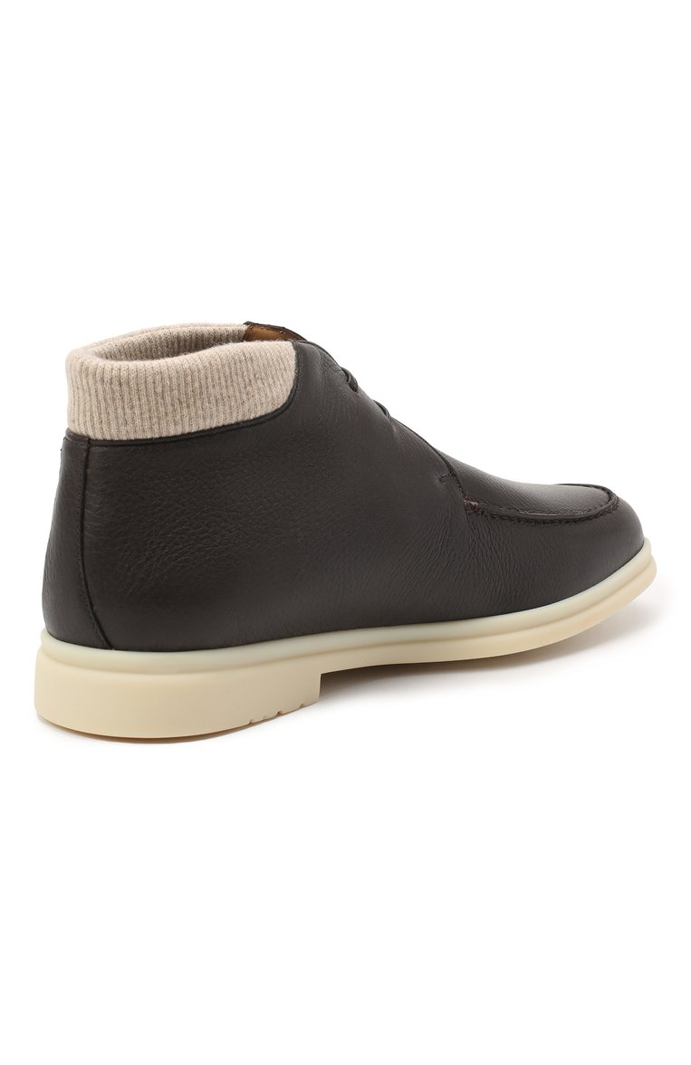 Мужские кожаные ботинки walk and walk wintery LORO PIANA темно-коричневого цвета, арт. FAL4244 | Фото 4 (Материал внутренний: Натуральная кожа; Мужское Кросс-КТ: Дезерты-обувь; Материал утеплителя: Без утеплителя; Региональные ограничения белый список (Axapta Mercury): RU; Подошва: Плоская; Материал внешний: Натуральная кожа; Каблук высота: Низкий; толщина подошвы: 1,5; ширина носка стельки: 9,5)